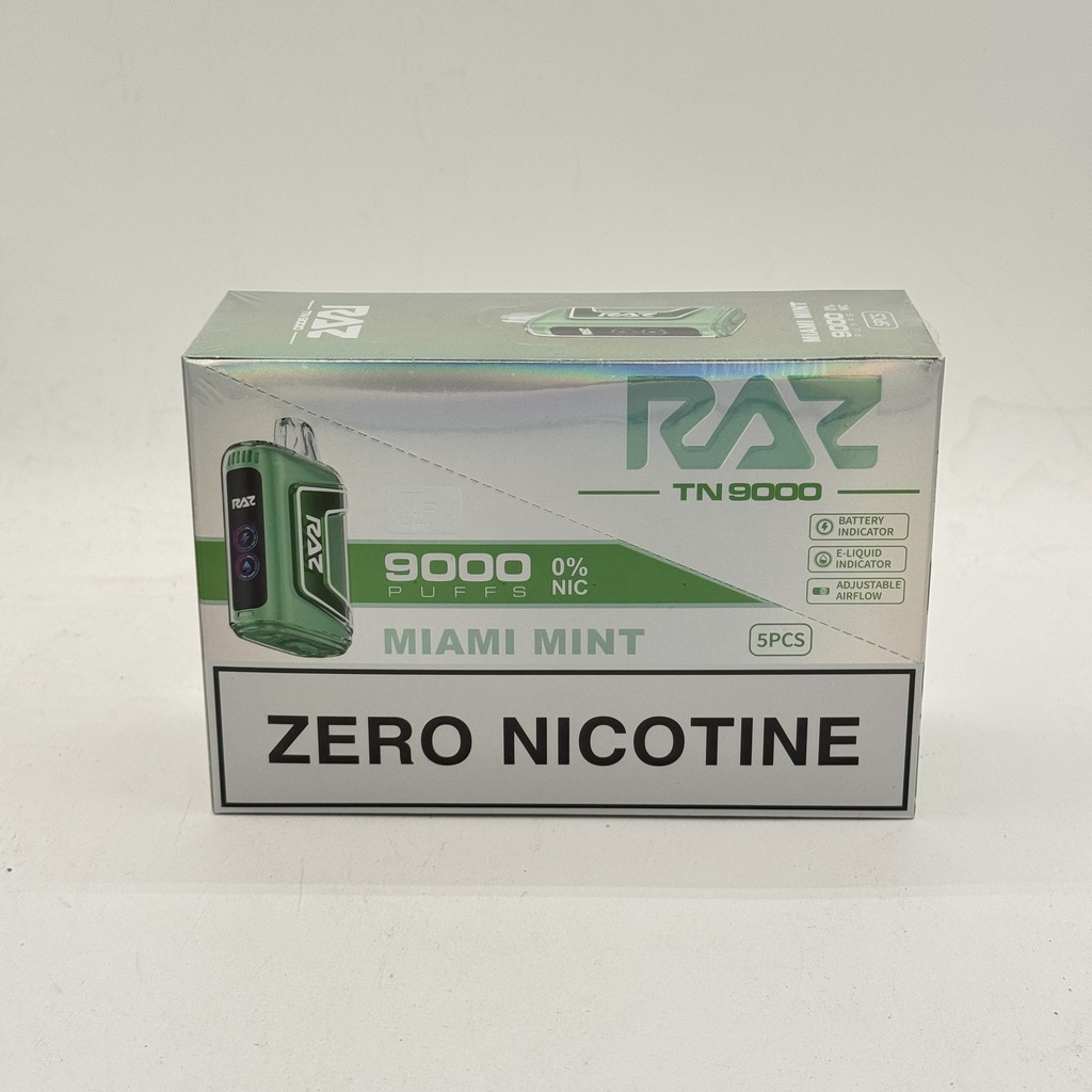 RAZ 9K ZERO NICOTINE MIAMI MINT
